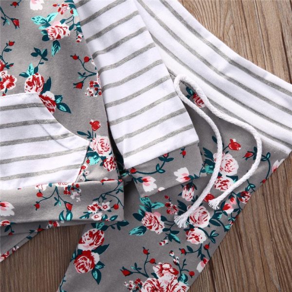 Baby Girls 2-piece Suit Top Trousers Long Sleeve Hood - Image 4