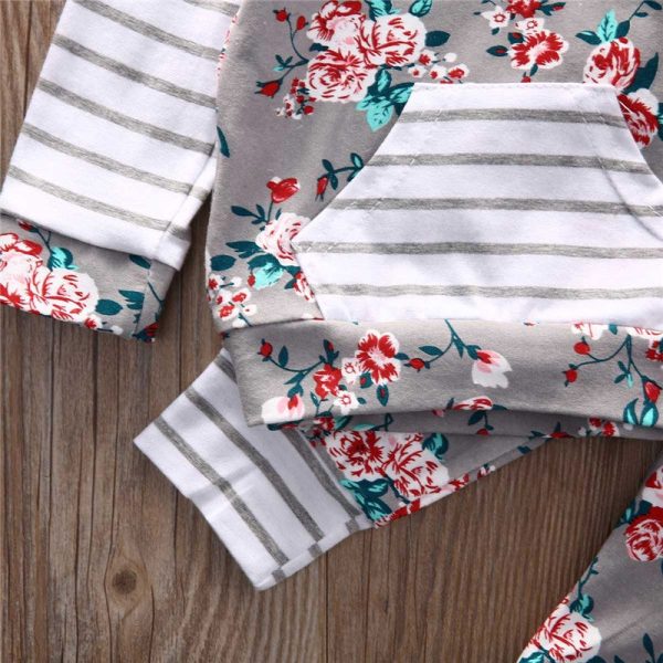 Baby Girls 2-piece Suit Top Trousers Long Sleeve Hood - Image 6