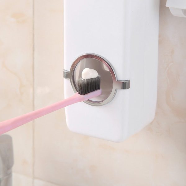 Automatic Toothpaste Dispenser Toothbrush Holder Free Punching Storage Rack - Image 4