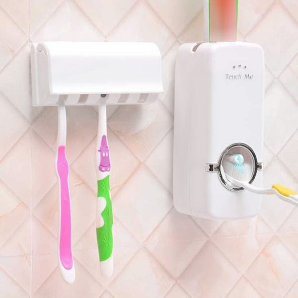 Automatic Toothpaste Dispenser Toothbrush Holder Free Punching Storage Rack - Image 3