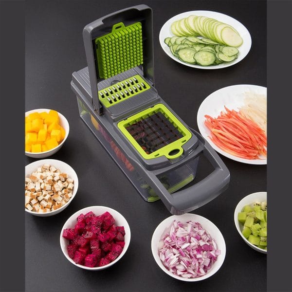 11PC Vegetable Fruit Peeler Multi-Function Chopper Steel Slicer Dicer Wire Slicer Grater set - Image 2