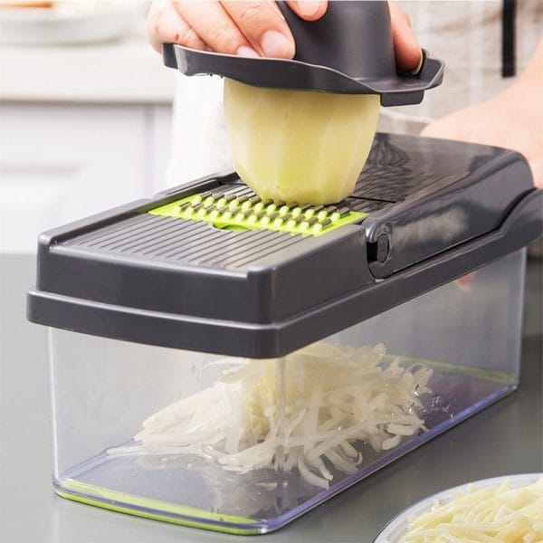 11PC Vegetable Fruit Peeler Multi-Function Chopper Steel Slicer Dicer Wire Slicer Grater set - Image 4
