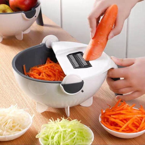 9 IN 1 Multi-function Easy Food Chopper Mandoline Vegetable Cutter Food Slicer Rotate Drain basket