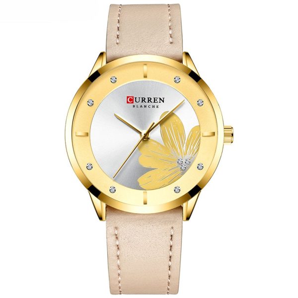 CURREN 9048 Ladies Waterproof Round Watch Simple Flowers Belt - Image 16