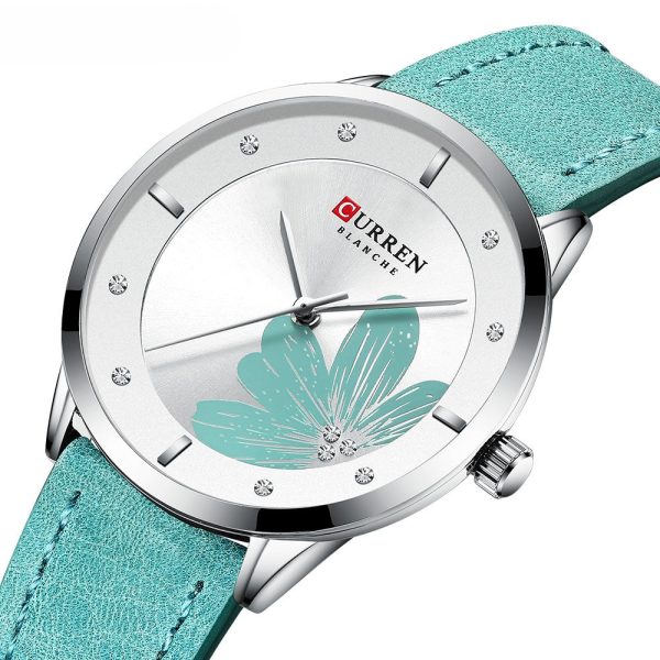 CURREN 9048 Ladies Waterproof Round Watch Simple Flowers Belt - Image 19