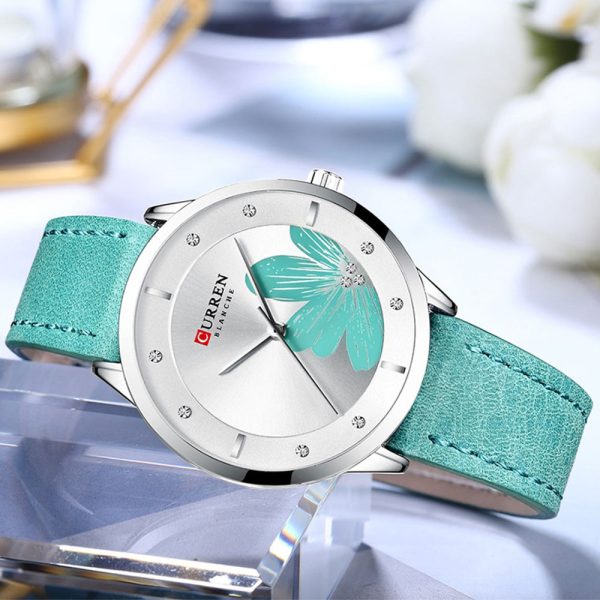 CURREN 9048 Ladies Waterproof Round Watch Simple Flowers Belt - Image 20