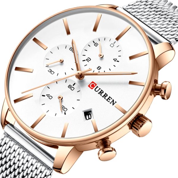 CURREN 8339 Men's Casual Round Six-Piece Watch Waterproof Simple Net Belt - Image 13