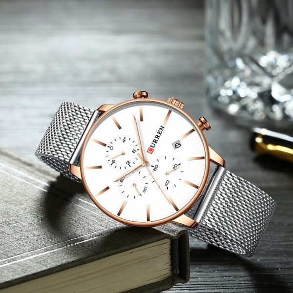 CURREN 8339 Men's Casual Round Six-Piece Watch Waterproof Simple Net Belt - Image 15
