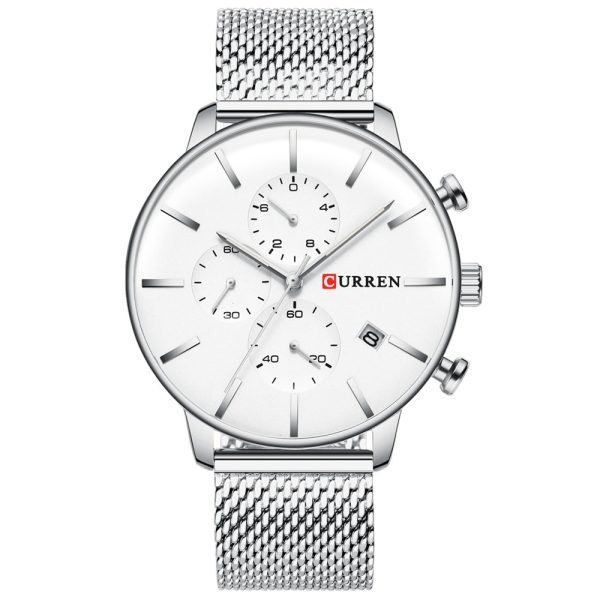 CURREN 8339 Men's Casual Round Six-Piece Watch Waterproof Simple Net Belt - Image 12