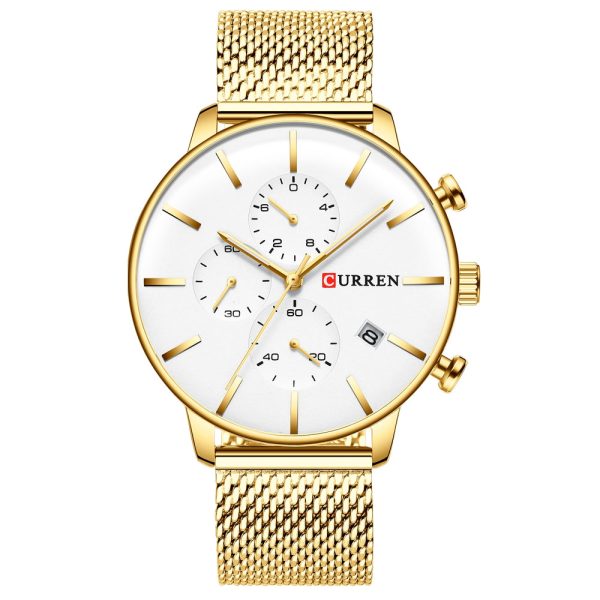 CURREN 8339 Men's Casual Round Six-Piece Watch Waterproof Simple Net Belt - Image 14