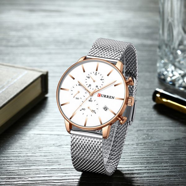 CURREN 8339 Men's Casual Round Six-Piece Watch Waterproof Simple Net Belt - Image 16