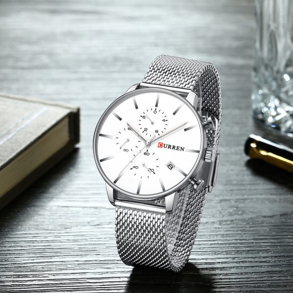 CURREN 8339 Men's Casual Round Six-Piece Watch Waterproof Simple Net Belt - Image 21