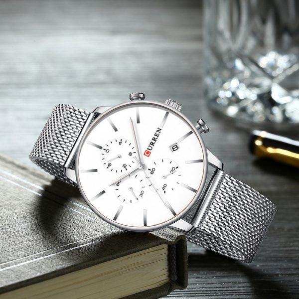 CURREN 8339 Men's Casual Round Six-Piece Watch Waterproof Simple Net Belt - Image 20
