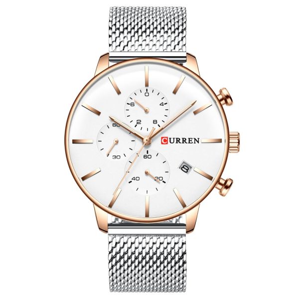 CURREN 8339 Men's Casual Round Six-Piece Watch Waterproof Simple Net Belt - Image 23