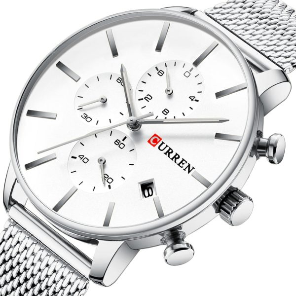 CURREN 8339 Men's Casual Round Six-Piece Watch Waterproof Simple Net Belt - Image 19
