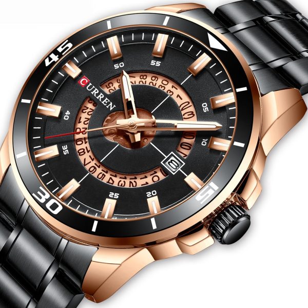 CURREN Men's Round Calendar Watch