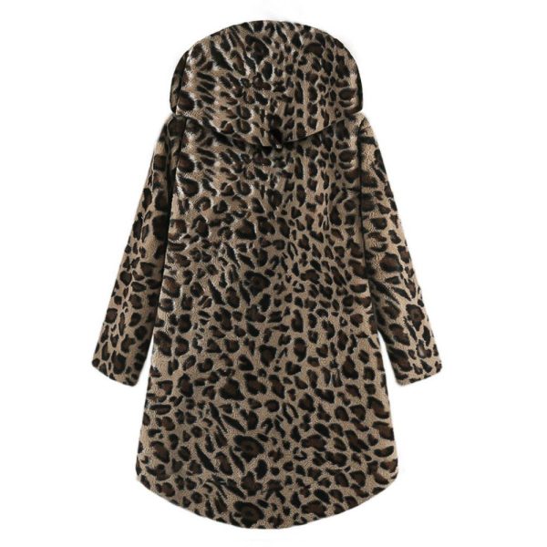 5XL Women Hooded Lambs Asymmetrical Hem Jacket - Image 4