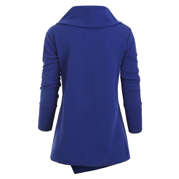 Cowl Neck Buttons Asymmetric Top - Image 2