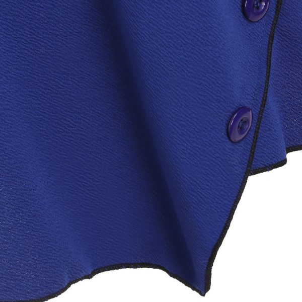 Cowl Neck Buttons Asymmetric Top - Image 4