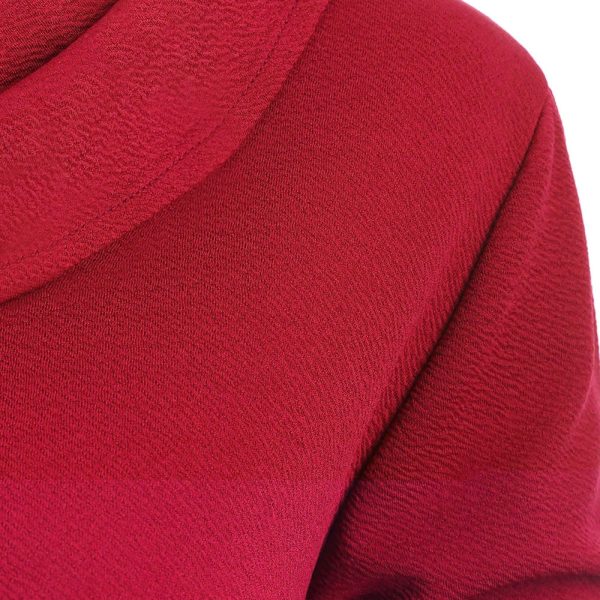 Cowl Neck Buttons Asymmetric Top - Image 6