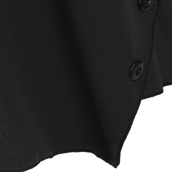Cowl Neck Buttons Asymmetric Top - Image 10
