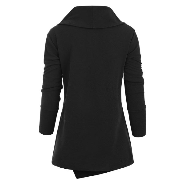 Cowl Neck Buttons Asymmetric Top - Image 9