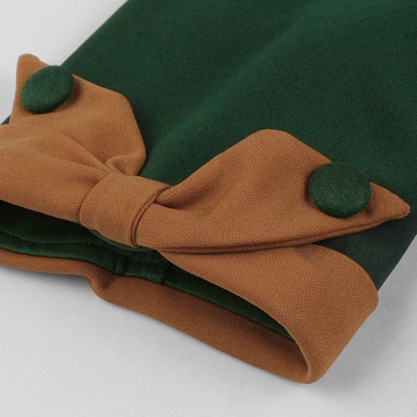 Bowknot Vintage Belted Fit and Flare Dress - Image 6