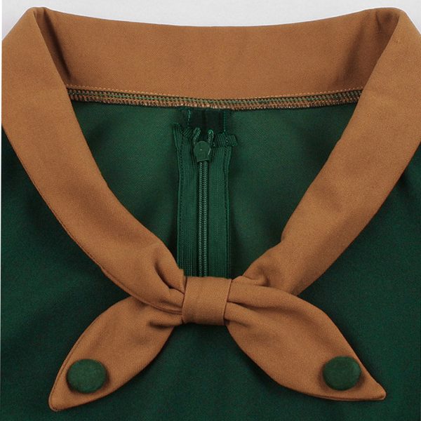 Bowknot Vintage Belted Fit and Flare Dress - Image 3