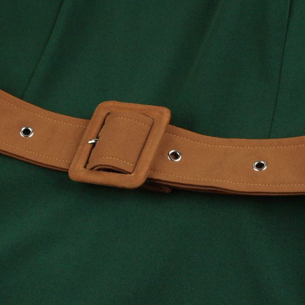 Bowknot Vintage Belted Fit and Flare Dress - Image 5