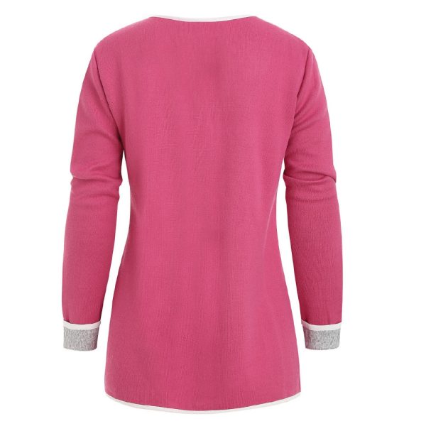 Cuffed Sleeves Heathered Pokcets Cardigan - Image 5