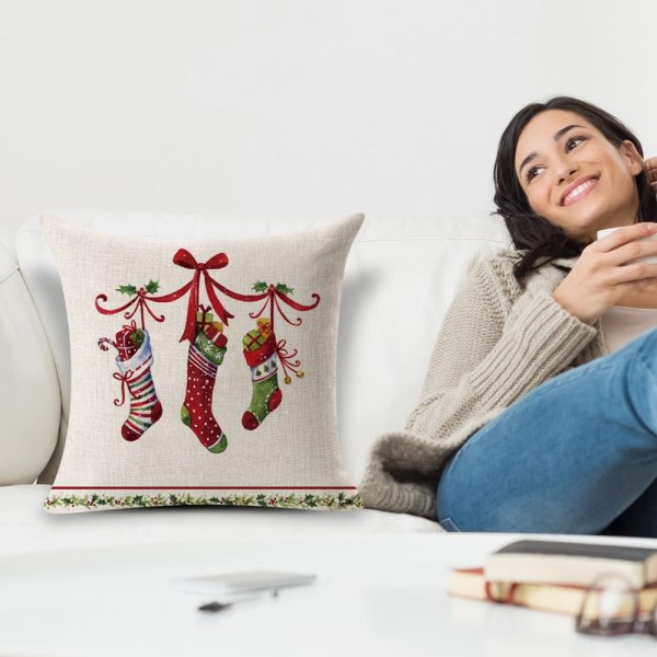 Christmas Pillow Cover School Bar Home Sofa Decoration Gift - Image 3