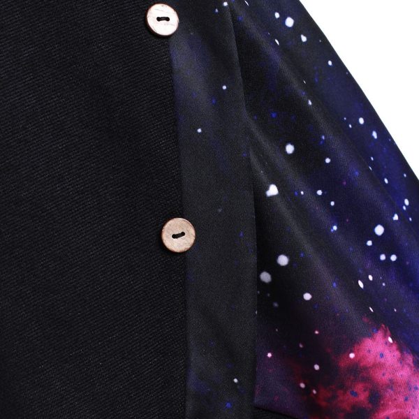 Cowl Neck Galaxy Print Panel Tunic Sweater - Image 4