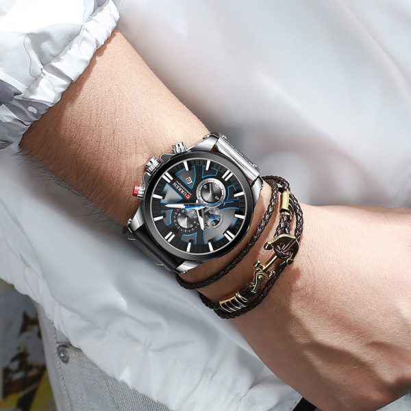 CURREN 8346 Men's Business Round Six-pin Watch Multi-function Waterproof Leather Band Watches with Calendar - Image 15