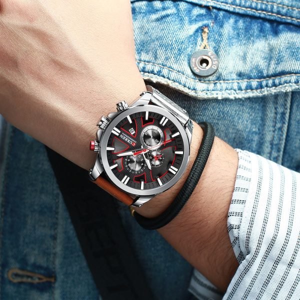 CURREN 8346 Men's Business Round Six-pin Watch Multi-function Waterproof Leather Band Watches with Calendar - Image 19