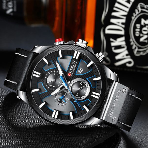 CURREN 8346 Men's Business Round Six-pin Watch Multi-function Waterproof Leather Band Watches with Calendar - Image 17