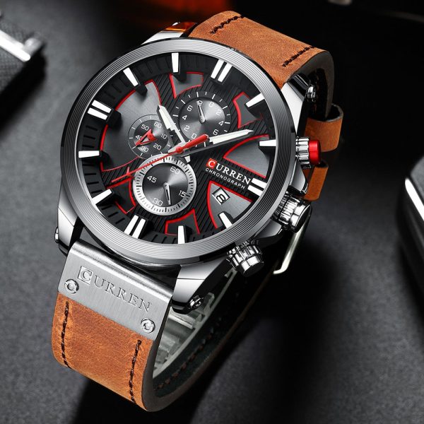 CURREN 8346 Men's Business Round Six-pin Watch Multi-function Waterproof Leather Band Watches with Calendar - Image 20