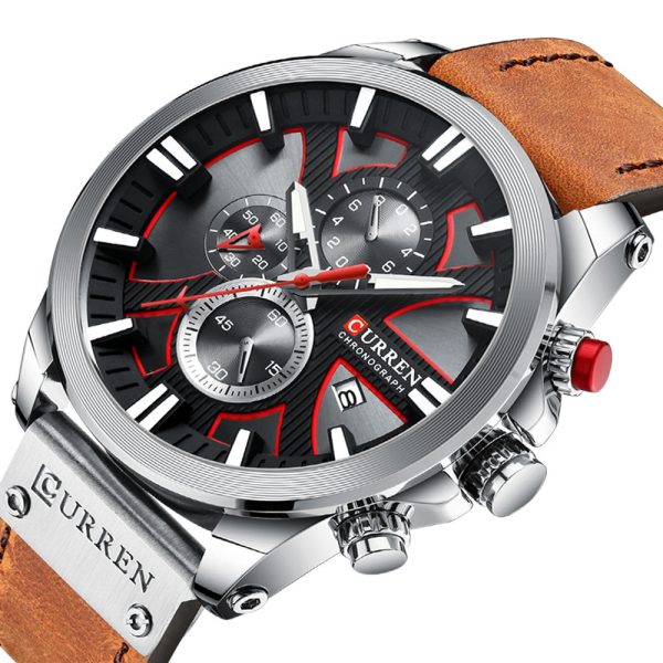 CURREN 8346 Men's Business Round Six-pin Watch Multi-function Waterproof Leather Band Watches with Calendar - Image 18