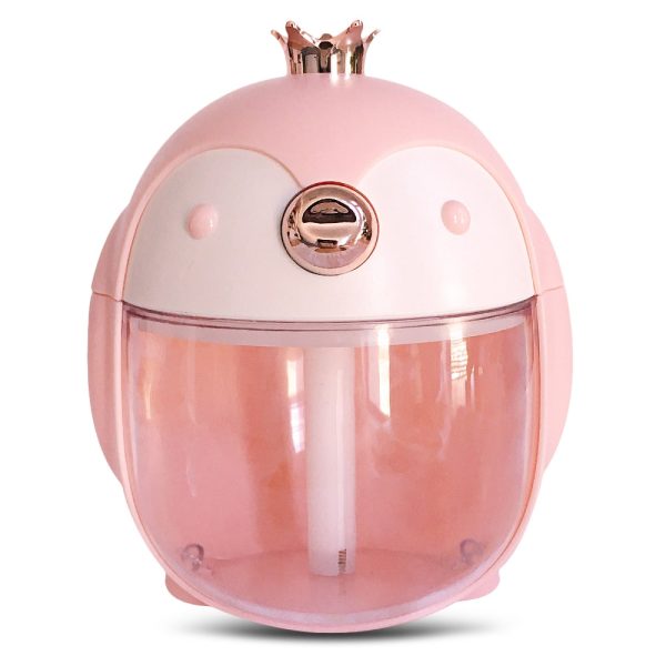 Cute Crown Penguin Air Humidifier Aroma Essential Oil Diffuser Night Lamp
