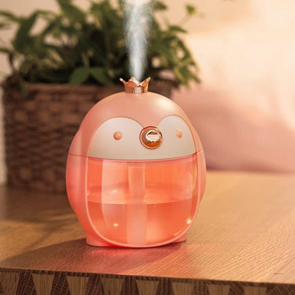 Cute Crown Penguin Air Humidifier Aroma Essential Oil Diffuser Night Lamp - Image 6