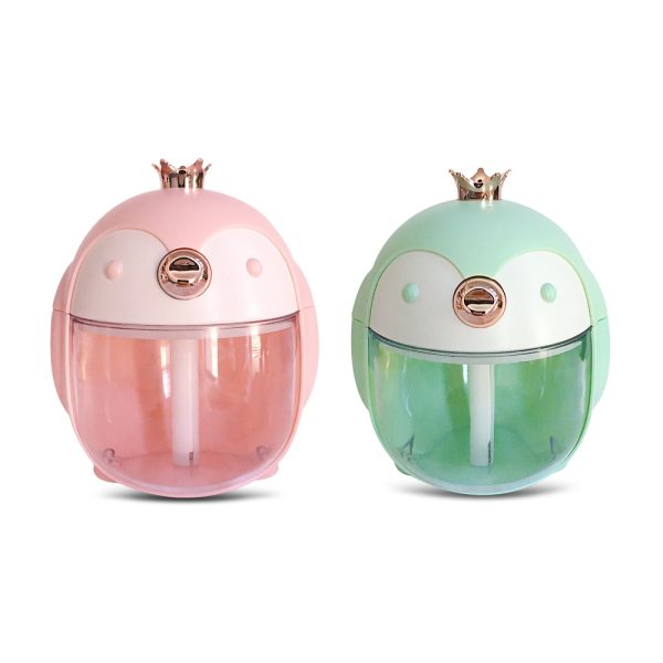 Cute Crown Penguin Air Humidifier Aroma Essential Oil Diffuser Night Lamp - Image 9