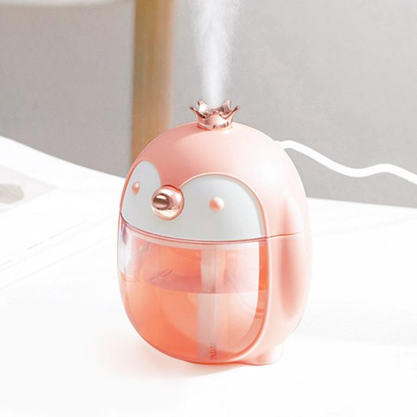 Cute Crown Penguin Air Humidifier Aroma Essential Oil Diffuser Night Lamp - Image 7