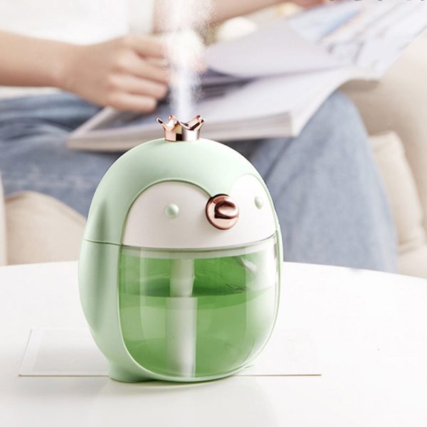Cute Crown Penguin Air Humidifier Aroma Essential Oil Diffuser Night Lamp - Image 14