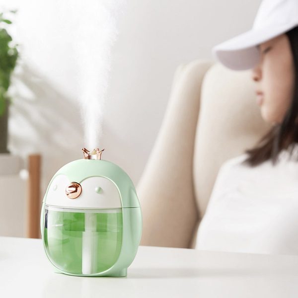 Cute Crown Penguin Air Humidifier Aroma Essential Oil Diffuser Night Lamp - Image 15