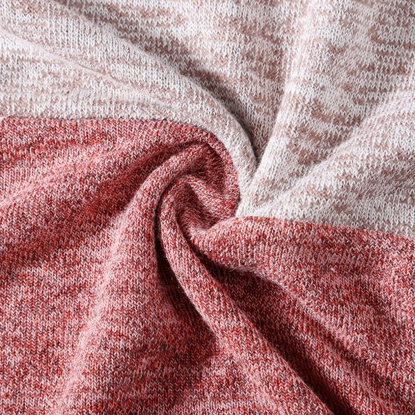 Bat Sleeve Round Neck Loose Color Splice Women T-shirt - Image 14