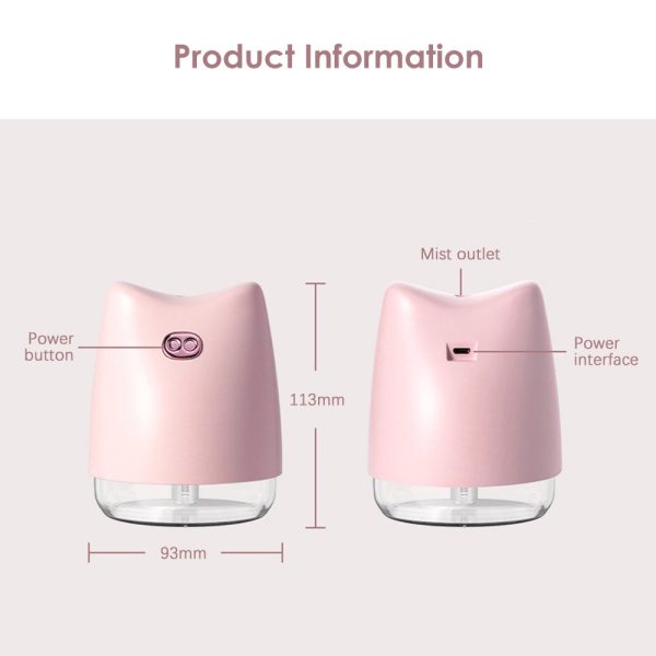 270ml Cute Pig Air Humidifier with Colorful LED Light - Image 10