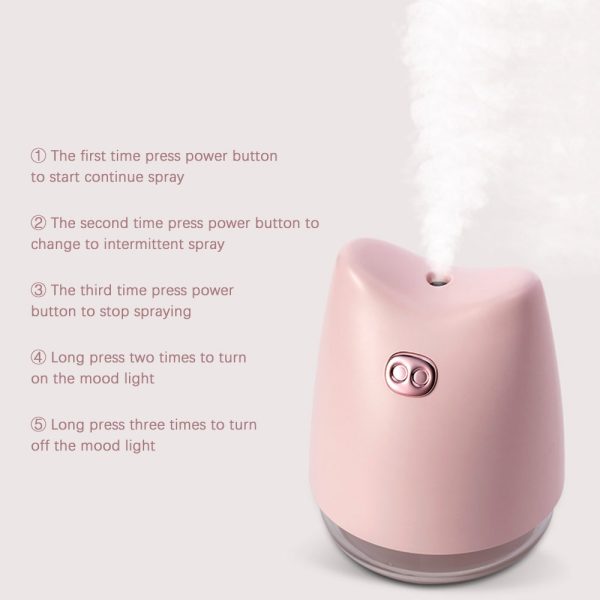270ml Cute Pig Air Humidifier with Colorful LED Light - Image 28