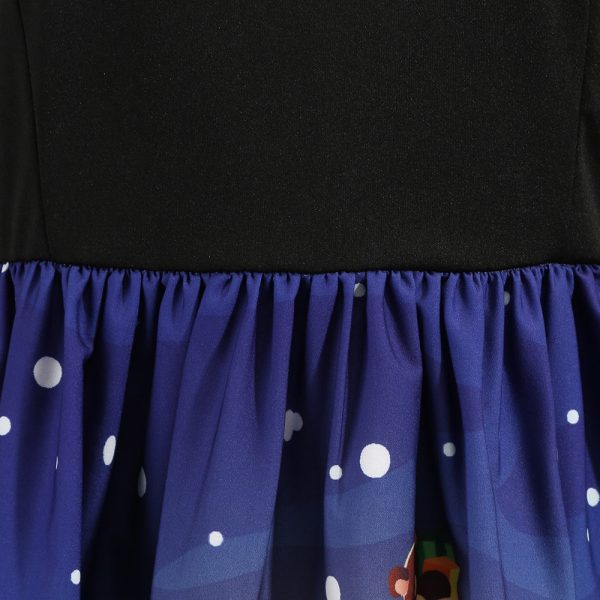 Christmas Style Vintage Dress Round Collar Long Sleeve - Image 6