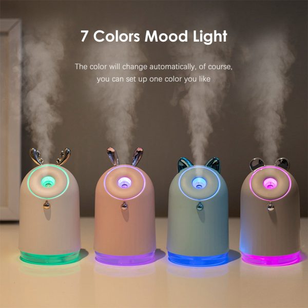 250ml Lovely Ultrasonic Humidifier with Colorful Mood Light - Image 13