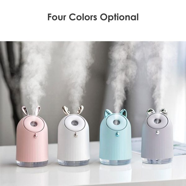 250ml Lovely Ultrasonic Humidifier with Colorful Mood Light - Image 23