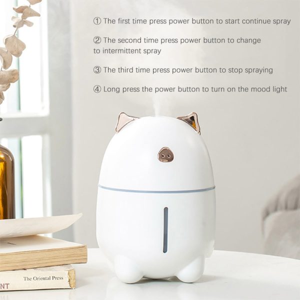 230ml Lovely Pig Ultrasonic Humidifier with Colorful Mood Light - Image 6